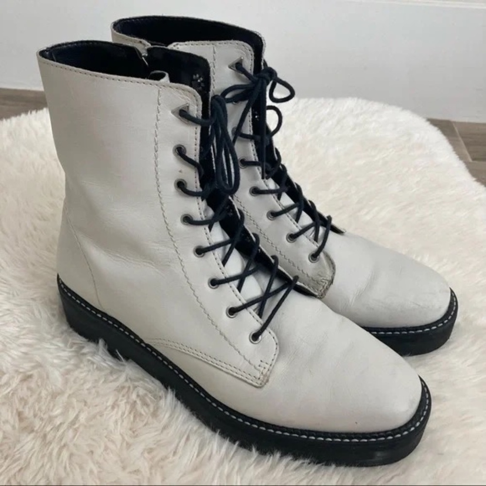 SCHUTZ White Lace Up Mckenzie Bootie - Picture 5 of 9